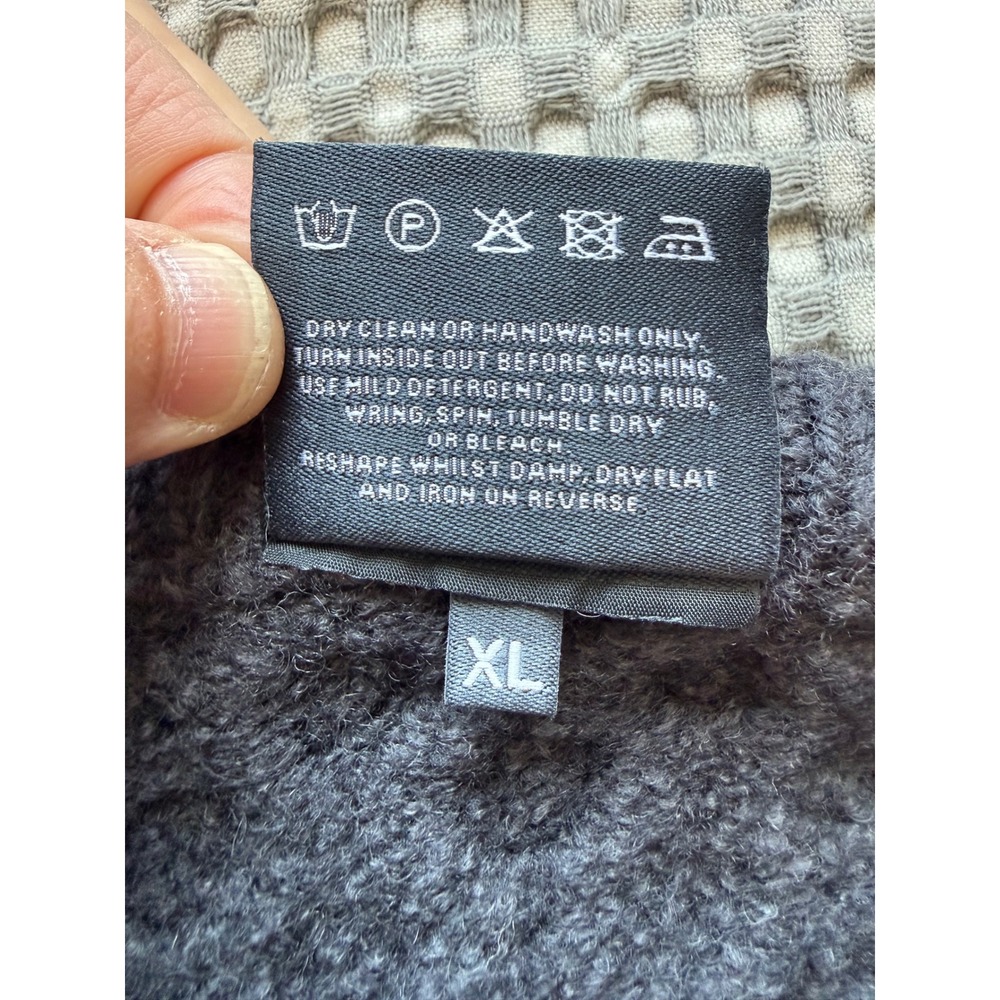 Aran Woollen Mills Merino Wool Cable Knit Sweater Gray Made in Ireland XL - Picture 7 of 12